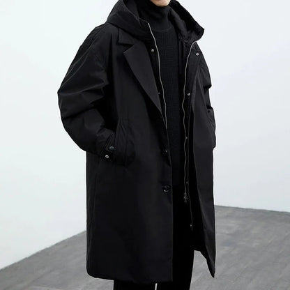 Men's Fake Two Pieces Trench Coat | Winter