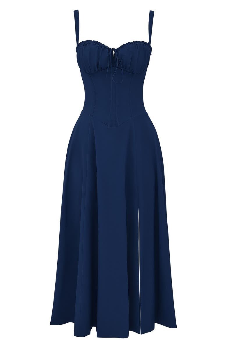Party Corset Midi Dress | Slit