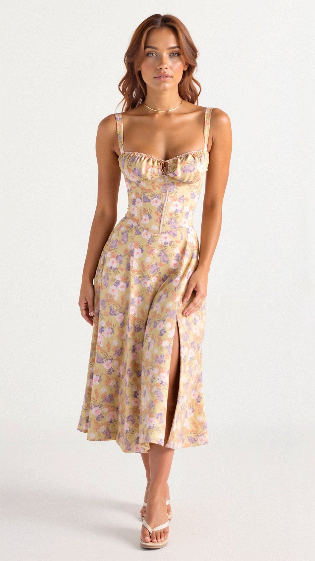 Party Corset Midi Dress | Slit