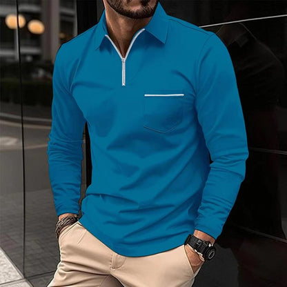 Men's Long Sleeve Polo Shirt | Zipper