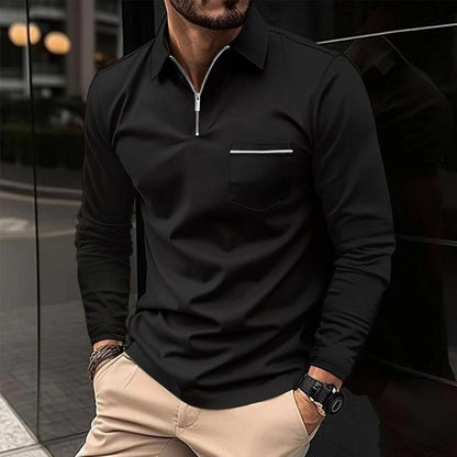 Men's Long Sleeve Polo Shirt | Zipper