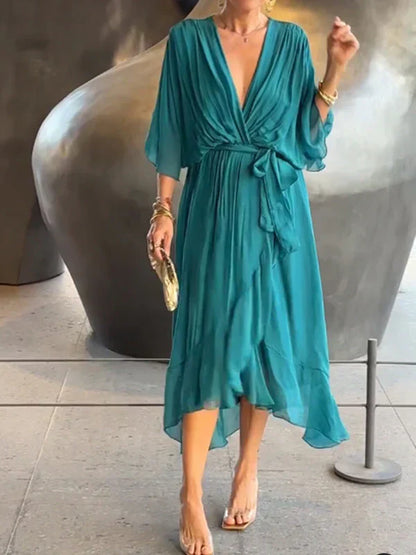 Party Soft V-Neck Dress | Elegant