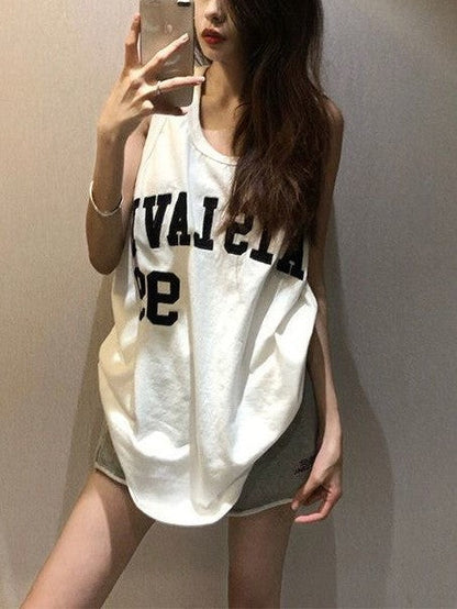 Hip Hop Oversized Letter Print Tank Top