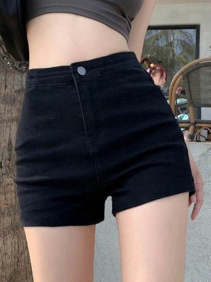 Black Vintage High Rise Denim Shorts