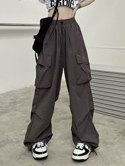 Vintage Y2K Drawstring Baggy Parachute Cargo Pants