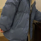 Vintage Oversize Mock Zweiteilige Puffer Jacke mit Hoodie
