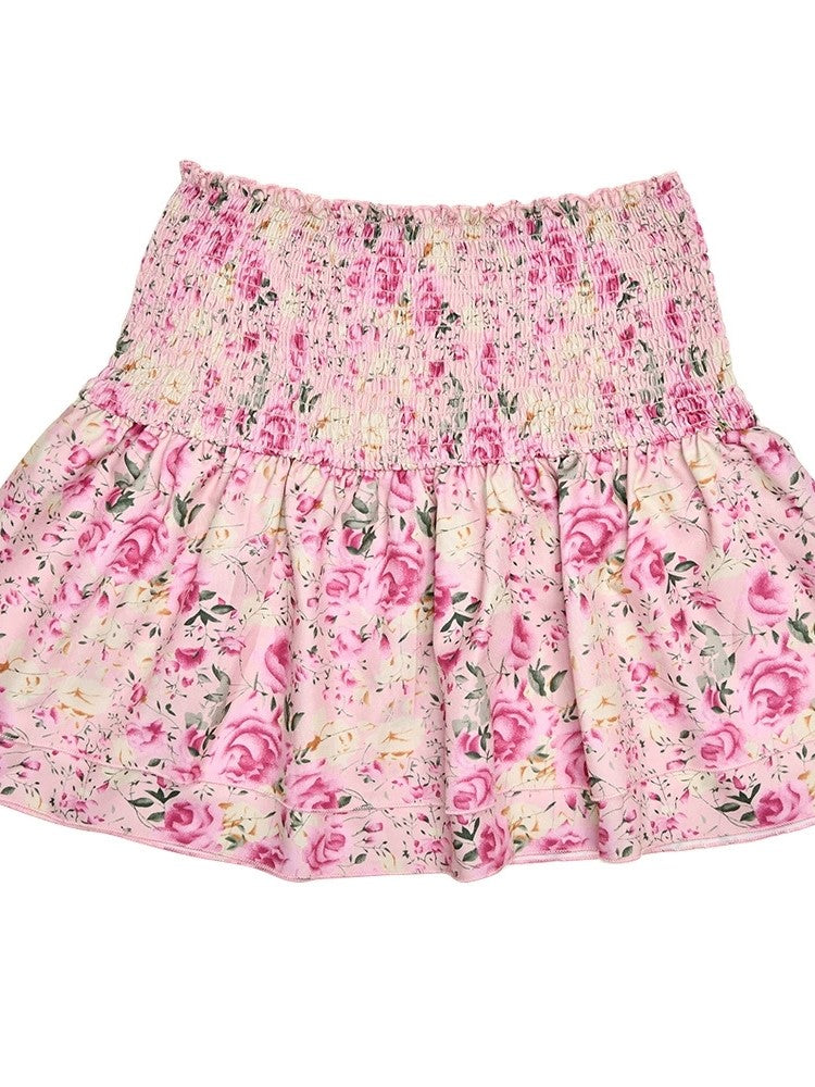 Floral Print Halter Crop Top & Mini Skirt Set