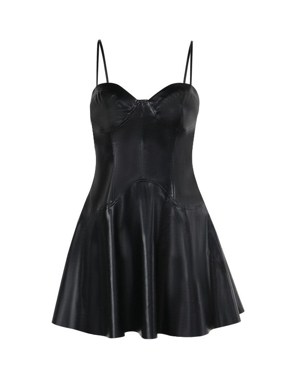 Punk Corset Faux Leather Slim Mini Dress