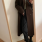 Brauner Vintage Mantel mit Reverskragen