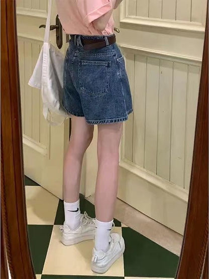 Blue Vintage High Waist Denim Shorts