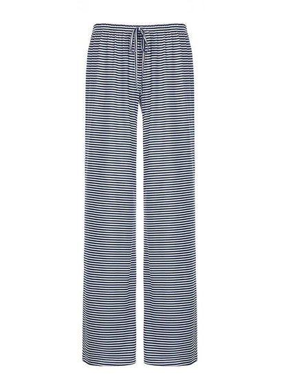 Blue Vintage Striped Drawstring Low Rise Pants