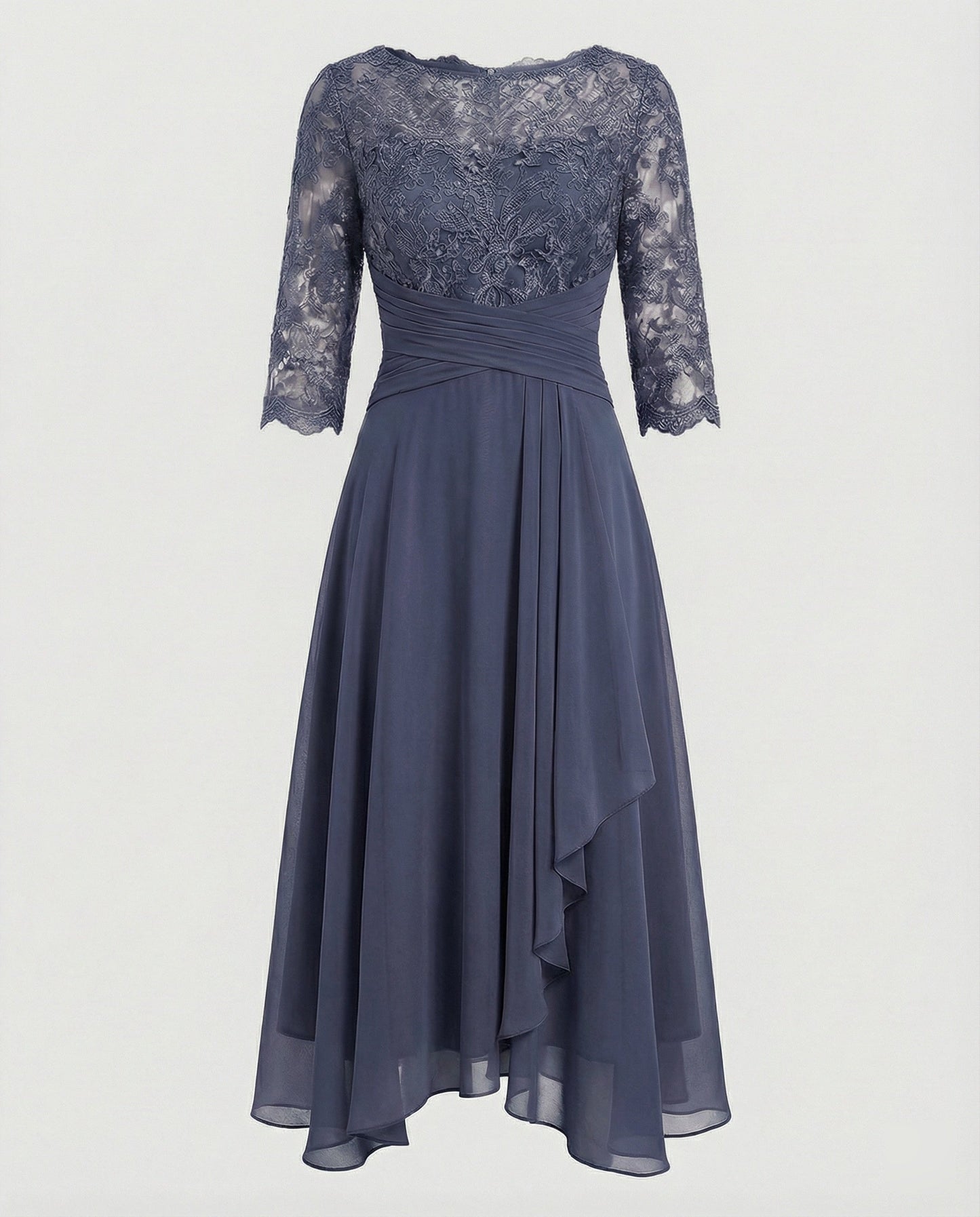Women's Midi Evening Dress | 3/4 Sleeves