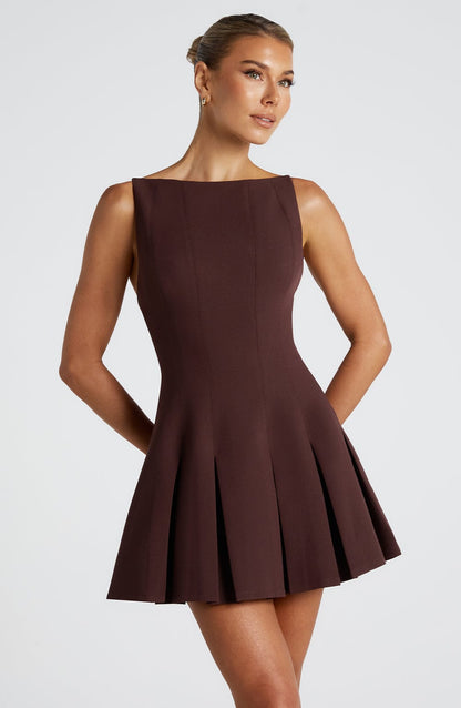India Mini Dress - Plum Brown