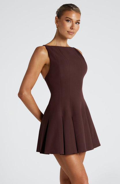 India Mini Dress - Plum Brown