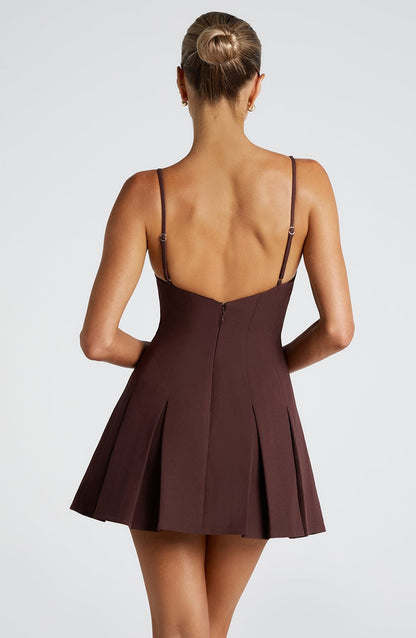 India Mini Dress - Plum Brown