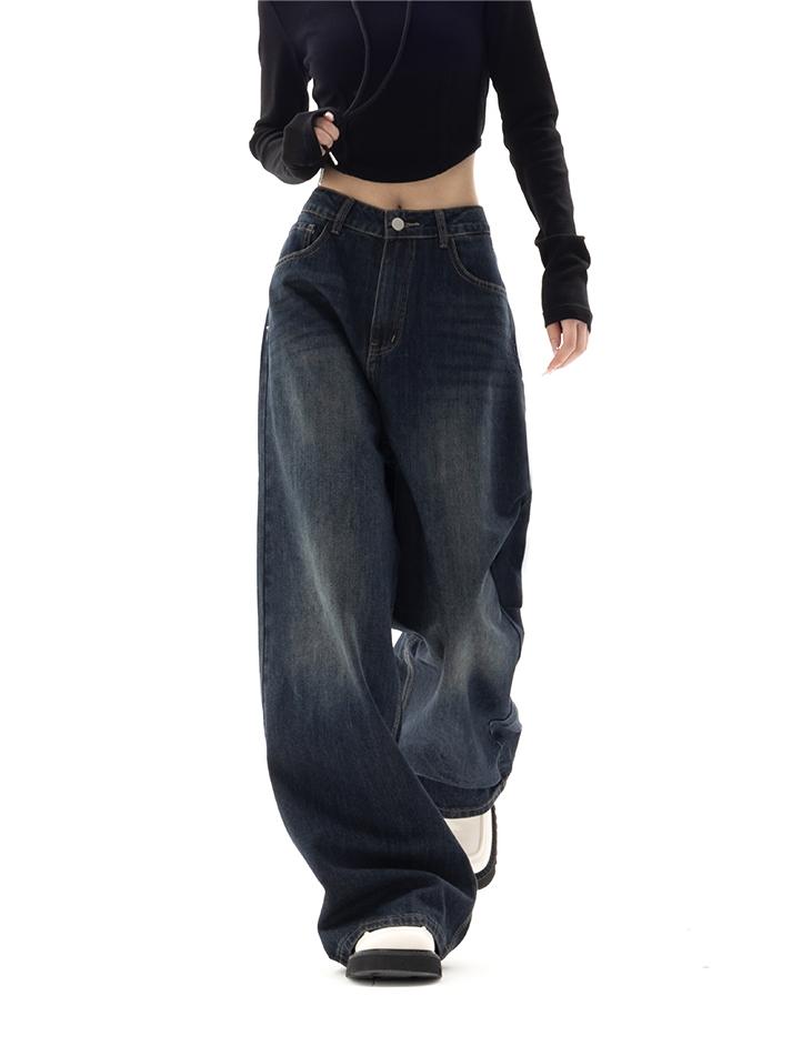 Women's Dark Blue 90s Boyfriend Jeans | Baggy