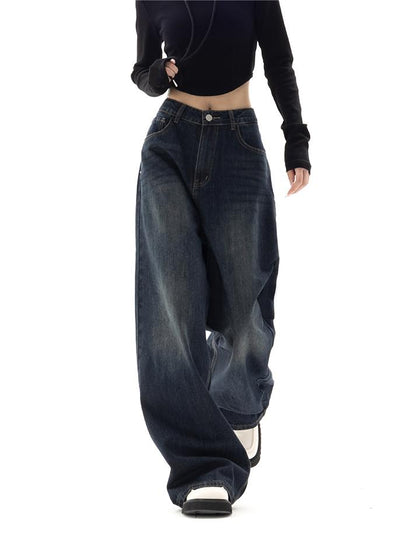 Women's Dark Blue 90s Boyfriend Jeans | Baggy