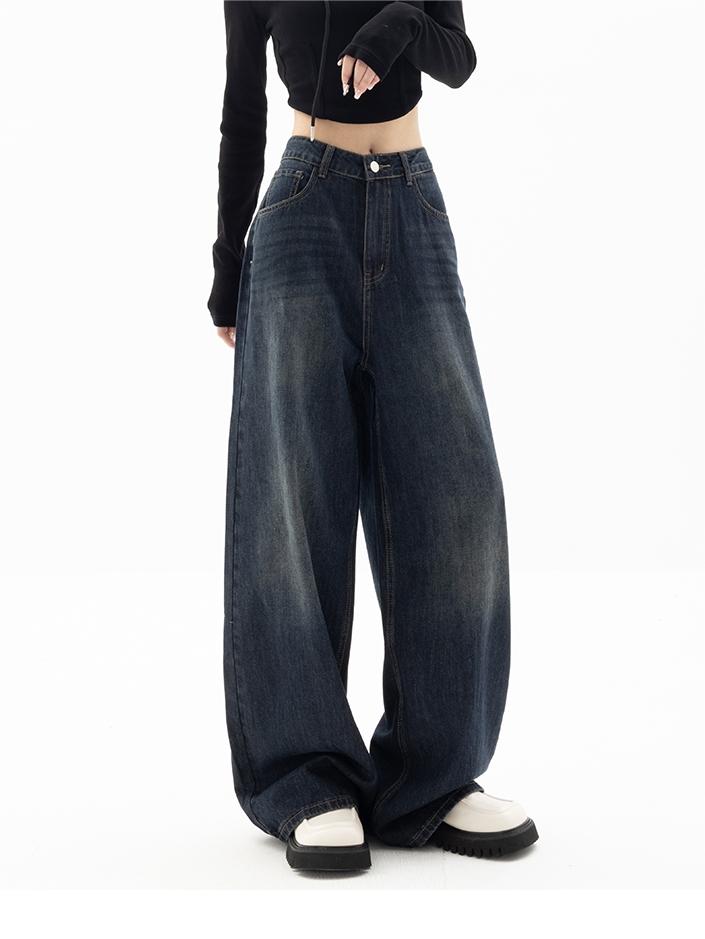 Women's Dark Blue 90s Boyfriend Jeans | Baggy