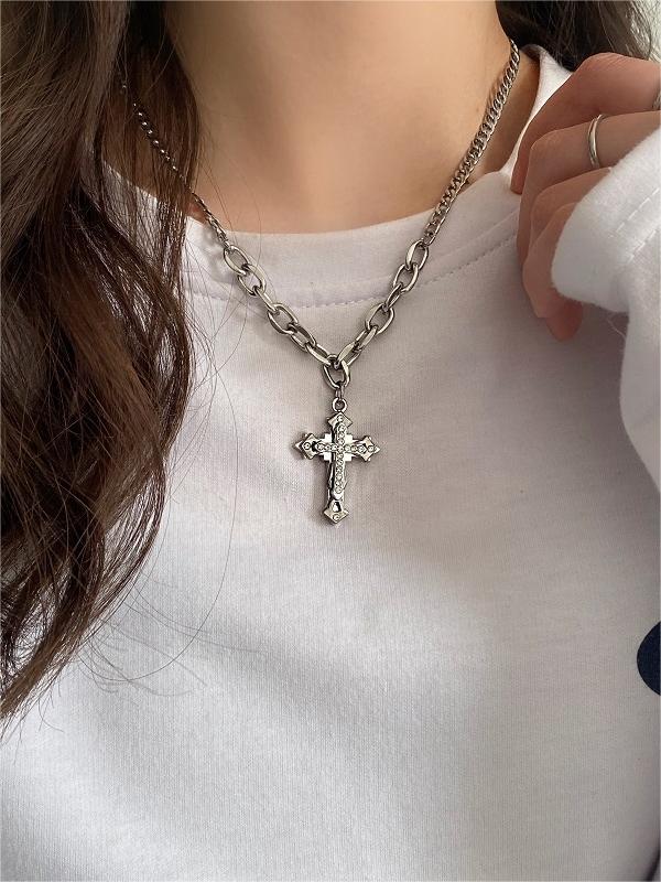 Vintage Cross Rhinestone Pendant