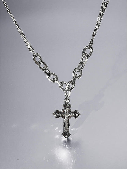 Vintage Cross Rhinestone Pendant