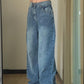 Pocket Design Blue Wash Boyfriend Jeans Blue wash pocket boyfriend jeans