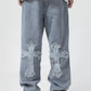 Blue men's vintage jeans with cross patch