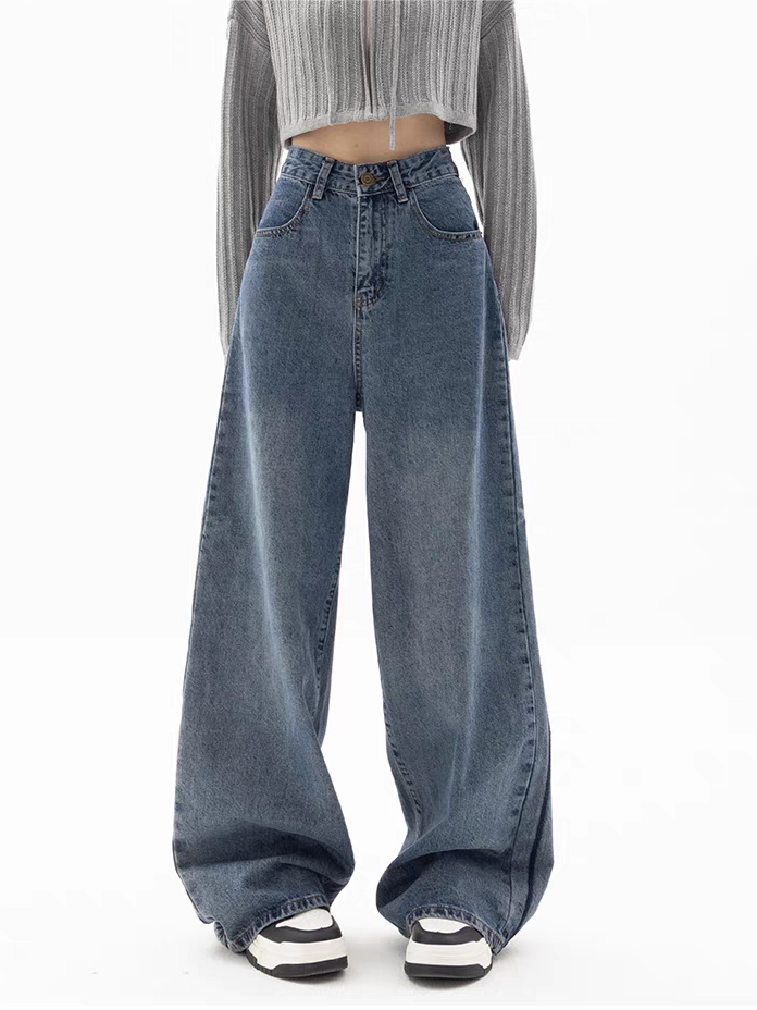 2000er Blaue Baggy Boyfriend Jeans