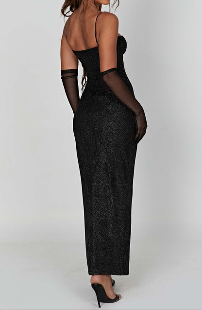 Giorgia Maxi Dress - Black Sparkle