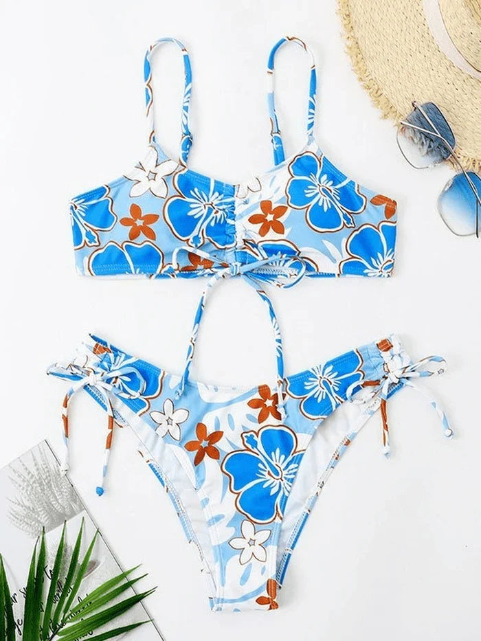 Conjunto de bikini Sweet Wave con estampado floral