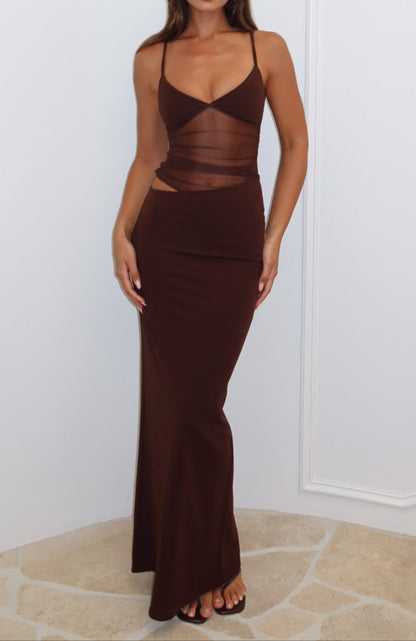 Guadalupe Maxi Dress Chocolate