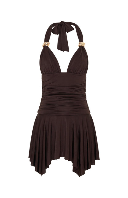 Yasmin Mini Dress Chocolate