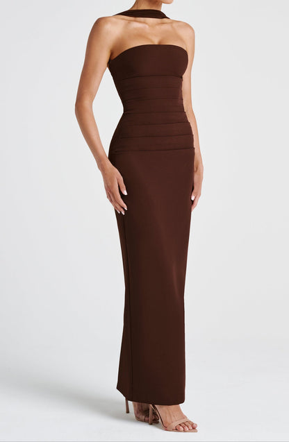 Mafalda Maxi Dress - Plum Brown