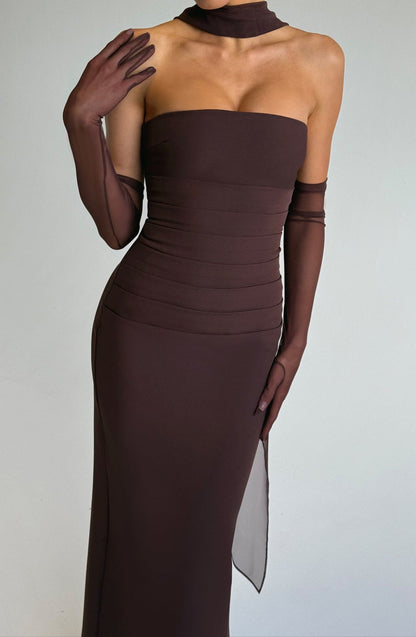 Mafalda Maxi Dress - Plum Brown