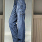 Bleached blue 2000s cargo pants with pockets