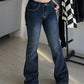 Dark faded low waist vintage flared jeans