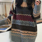 Vintage Oversize Jacquard Knit Jumper Sweater