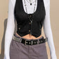 Black corset top with button placket