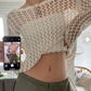 Long sleeve crochet top with lace pattern