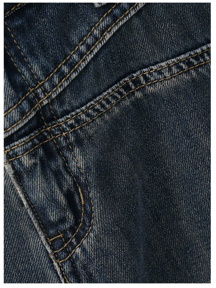 2000er Y2K Vintage Baggy Boyfriend Jeans mit Wasch Effekt