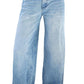 Vintage Blaue Vielseitige Boyfriend Jeans mit Wasch Effekt