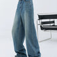 2000er Blaue Baggy Boyfriend Jeans mit Wasch Effekt